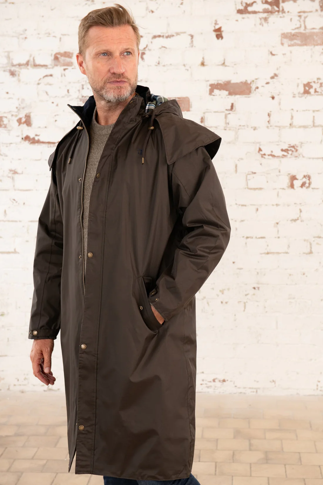 Lighthouse Men's Stockman Full Length Rain Coat - Image 2